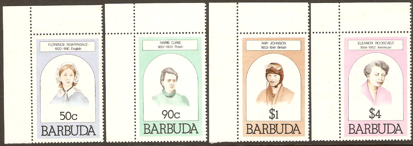 Barbuda 1981 Famous Women Set. SG546-SG549.