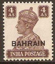 Bahrain 1942 4a Brown. SG47.