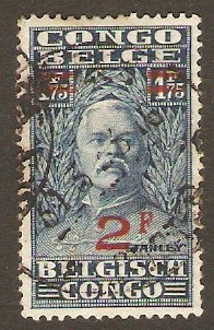 Belgian Congo 1931 2f on 1f.75 Blue. SG174.