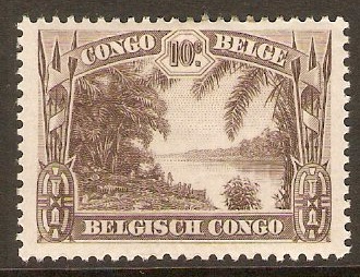 Belgian Congo 1931 10c Chocolate. SG181.
