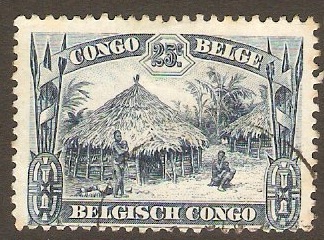 Belgian Congo 1931 25c Blue. SG184.
