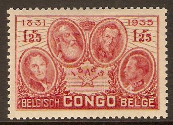 Belgian Congo 1935 1f.25 Lake - Independence series. SG208.