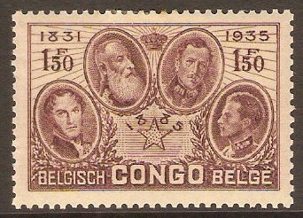 Belgian Congo 1935 1f.50 Brown-purple. SG209.