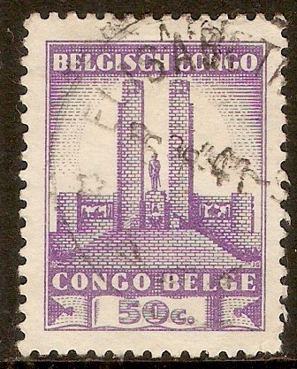 Belgian Congo 1941 50c Lilac. SG234.
