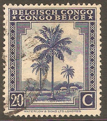 Belgian Congo 1942 20c Dull ultramarine. SG253a.