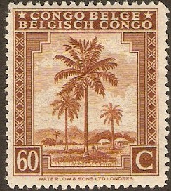 Belgian Congo 1942 60c Red-brown. SG257.