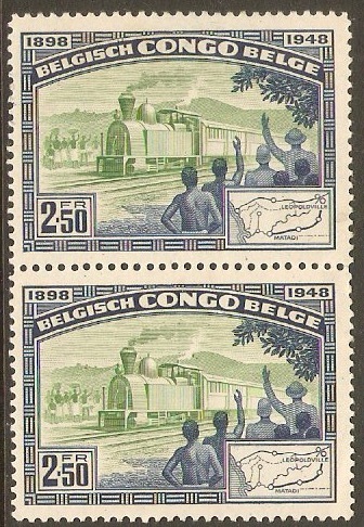 Belgian Congo 1948 2f.50 Railway Anniversary. SG292.