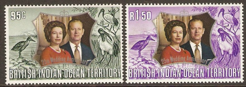 British Indian Ocean Territory 1972 Silver Wedding. SG45-SG46.