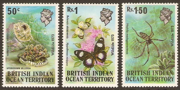British Indian Ocean Territory 1973 Wildlife Set. SG53-SG55.