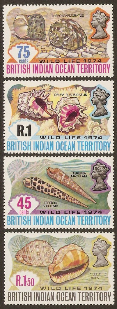 British Indian Ocean Territory 1974 Wildlife Set. SG58-SG61.