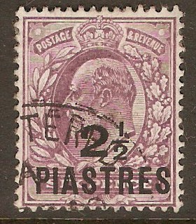 British Levant 1910 2pi on 6d Dull purple. SG24.