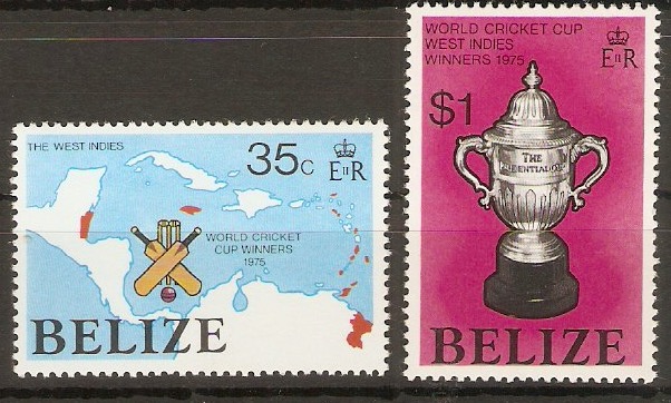 Belize 1976 World Cup Cricket set. SG446-SG447.
