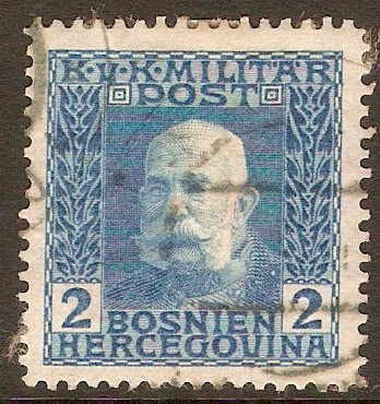 Bosnia and Herzegovina 1912 2h Turquoise-blue. SG363.