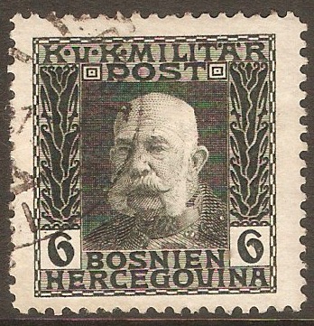 Bosnia and Herzegovina 1912 6h Black. SG366.