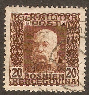 Bosnia and Herzegovina 1912 20h Brown. SG369.