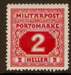 Bosnia and Herzegovina 1916 2h Red - Postage Due. SGD411.