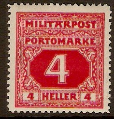 Bosnia and Herzegovina 1916 4h Red - Postage Due. SGD412.
