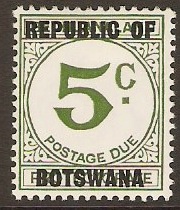 Botswana 1967 5c Green Postage Due. SGD15.