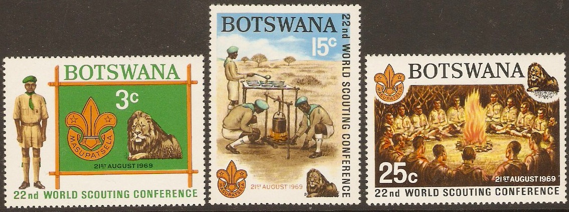 Botswana 1968 Scout Set. SG253-SG255.