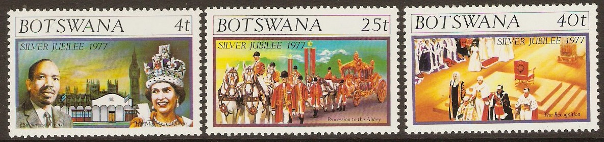 Botswana 1977 Silver Jubilee Set. SG391-SG393.