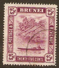 Brunei 1947 25c Deep claret. SG87.