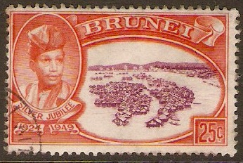 Brunei 1949 25c Silver Jubilee Series. SG94.