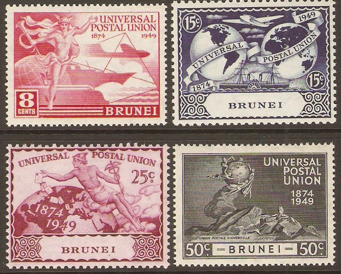 Brunei 1949 UPU Anniversary Set. SG96-SG99.