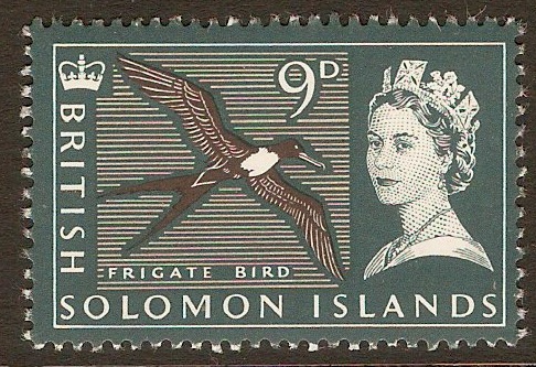 British Sols 1965 9d Brn blk, dp bluish grn and pale yell. SG119
