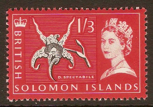 British Solomon Islands 1965 1s.3d Black and rose-red. SG121.