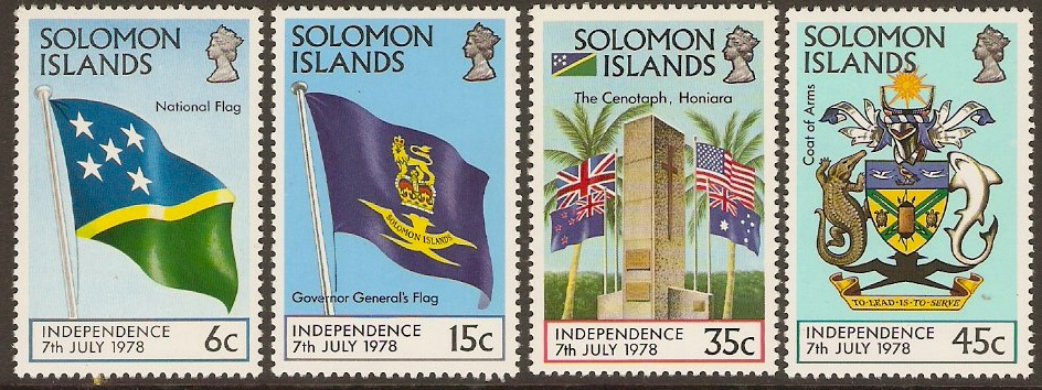 British Solomon Islands 1978 Independence Stamps Set. SG360-SG36