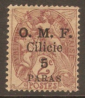 Cilicia 1920 5pa on 2c Claret. SG100.