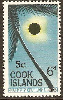 Cook Islands 1967 5c on 6d Black, yellow and light blue. SG212.
