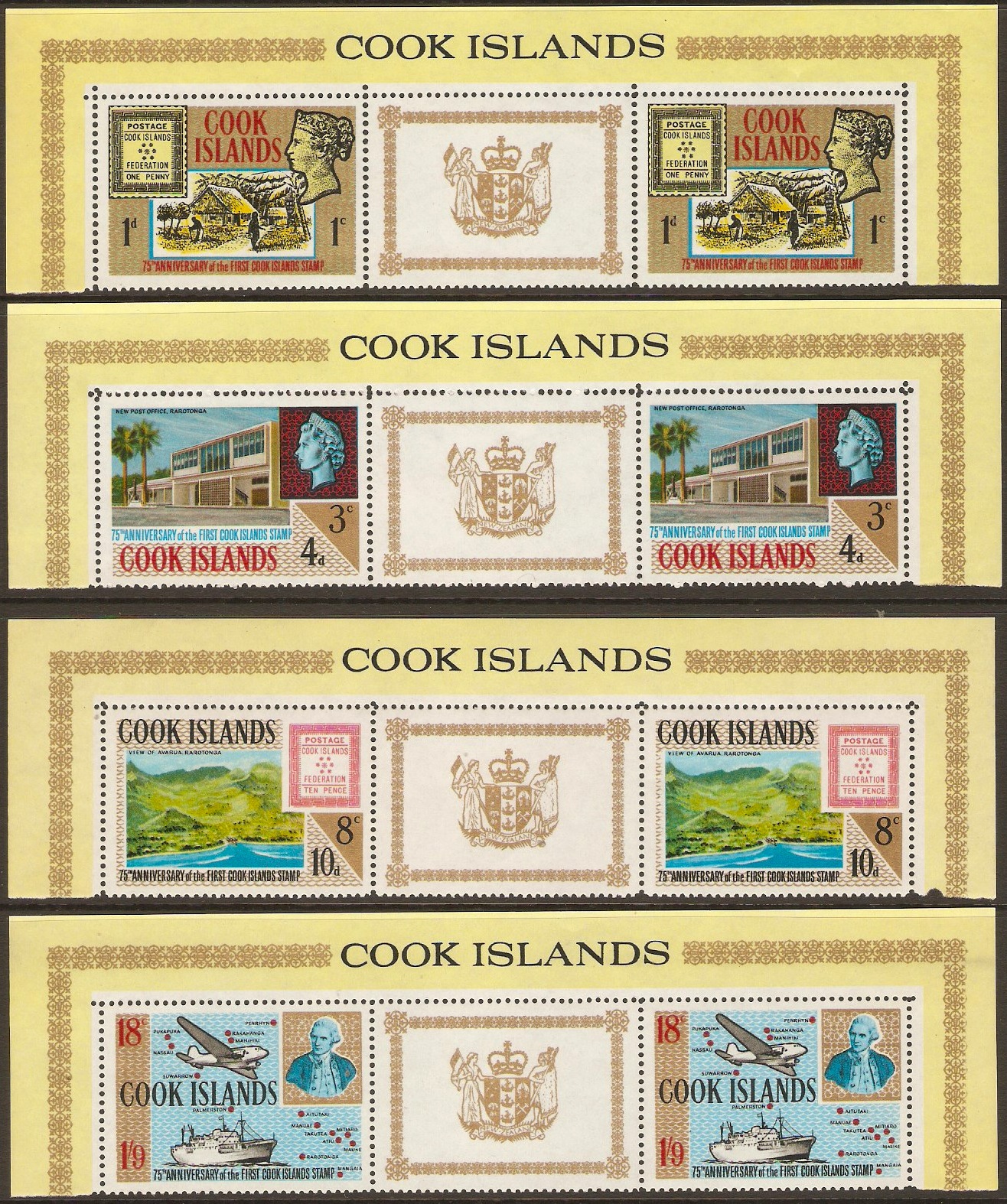 Cook Islands 1967 Stamp Anniversary Set. SG222-SG225.
