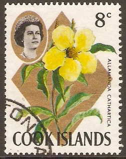 Cook Islands 1967 8c Floral Designs Series. SG236B.
