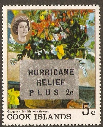 Cook Islands 1968 5c +2c Hurricane Relief Series. SG264.