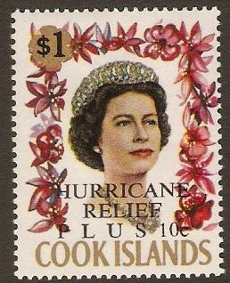 Cook Islands 1968 $1 +10c Hurricane Relief Series. SG268.
