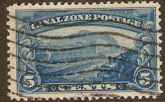Canal Zone 1928 5c Blue. SG109.