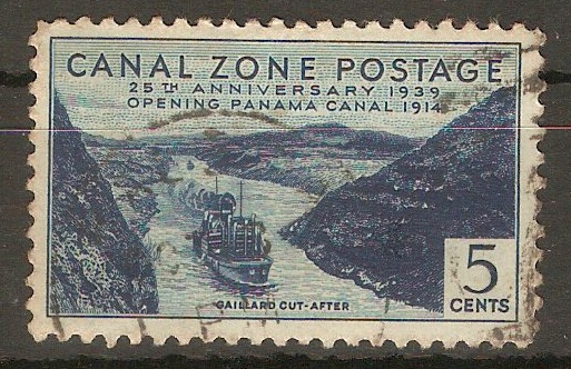 Canal Zone 1939 5c Blue - Canal Opening Anniv. series. SG152.