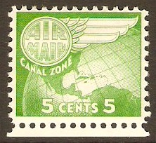 Canal Zone 1951 5c Light green. SG200.