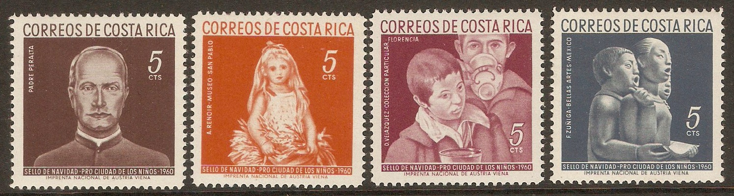 Costa Rica 1960 Christmas set. SG599-SG603.