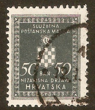 Croatia 1942 50b Slate-grey - Official stamp. SGO56A.