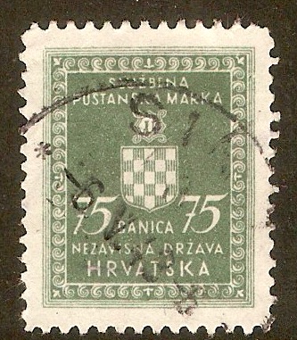 Croatia 1942 75b Green - Official stamp. SGO57A.