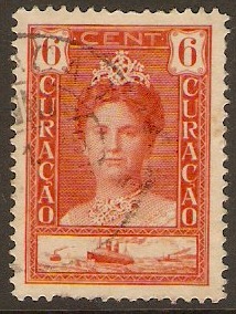 Curacao 1928 6c Vermilion. SG112a.