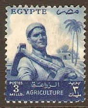 Egypt 1954 3m Blue Agriculture Series. SG497.