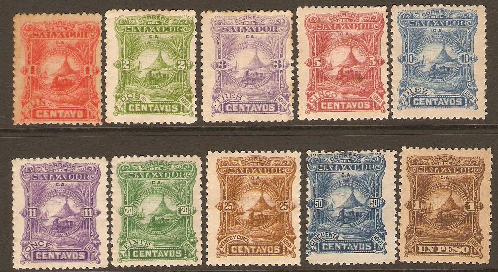 El Salvador 1891 Definitives Set. SG39-SG48.