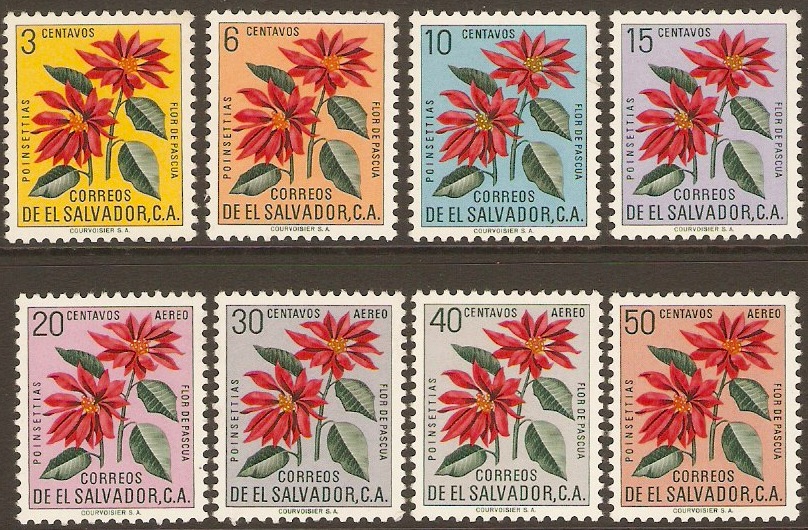 El Salvador 1960 Christmas Flowers Set. SG1146-SG1153.
