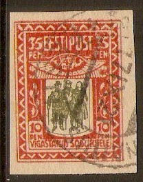 Estonia 1920 35 +10p Grey and red. SG24. Imperforate.