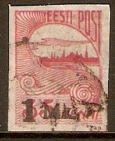 Estonia 1920 1m on 35p Red. SG27. Imperforate.