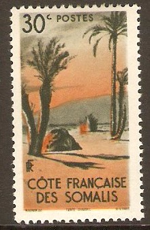 French Somali Coast 1947 30c Orange and dull green. SG394.