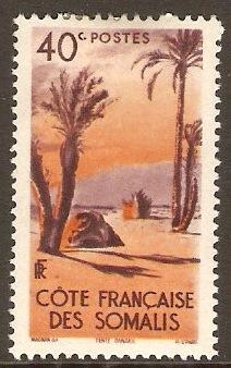 French Somali Coast 1947 40c Orange and purple. SG395.